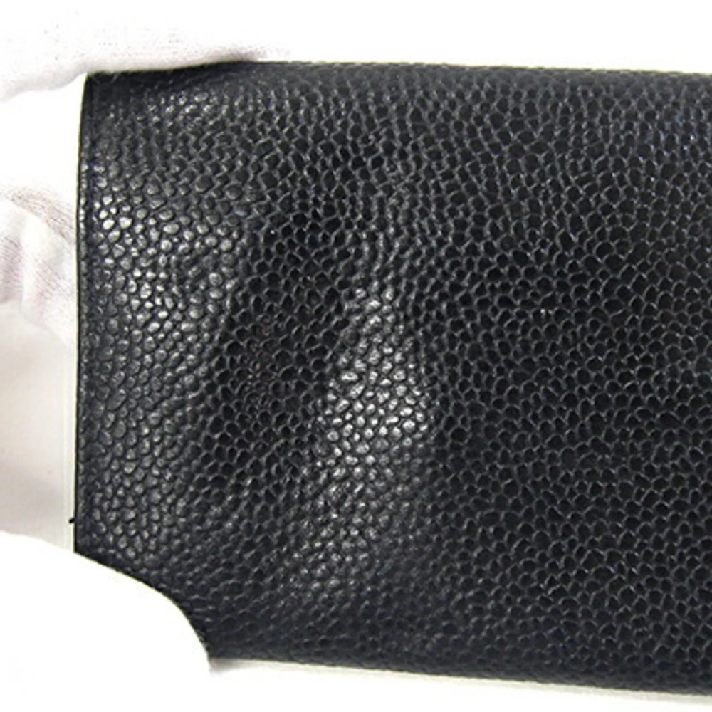 CHANEL Authentic Black Caviar Leather Logo Wallet - Picture 7 of 10